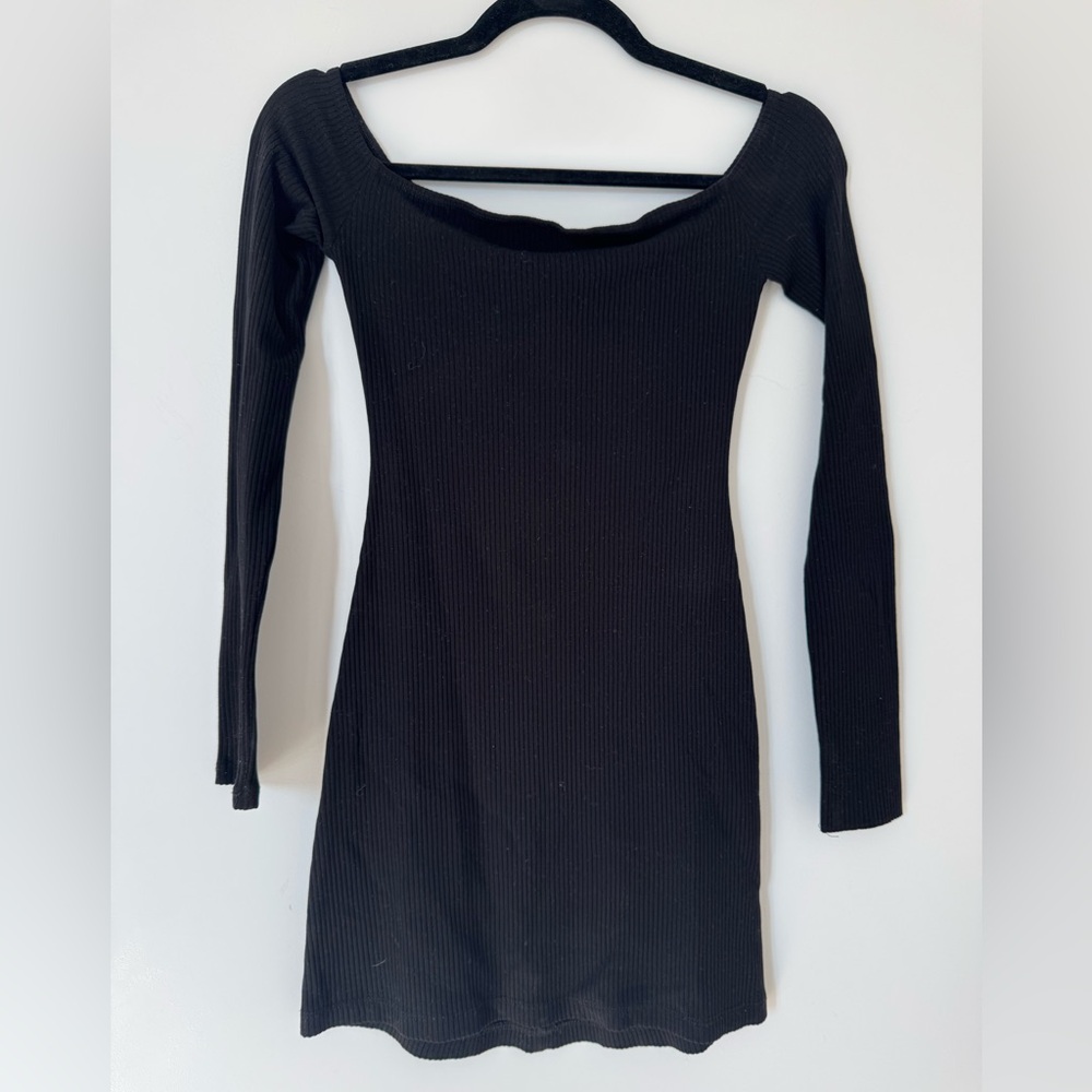 Reformation Black Long Sleeve Dress